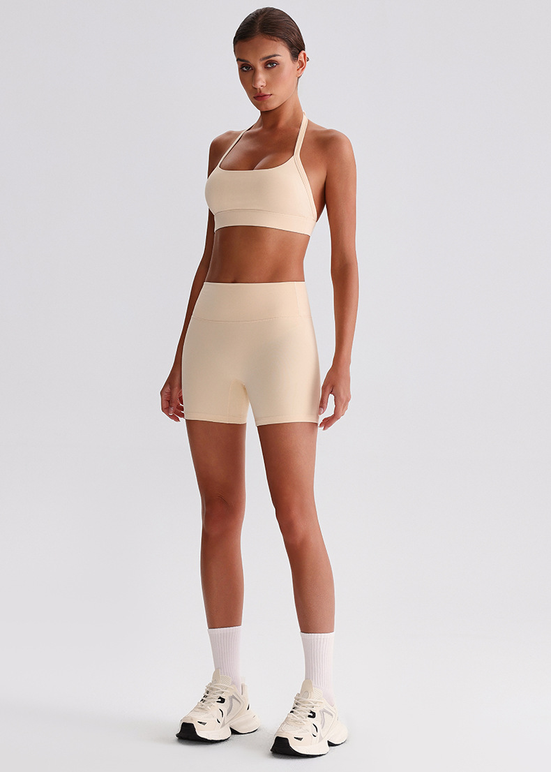 Halter Bra Vest Peach-shaped Buttocks Yoga Wear Shorts Set SKL-LQ0320