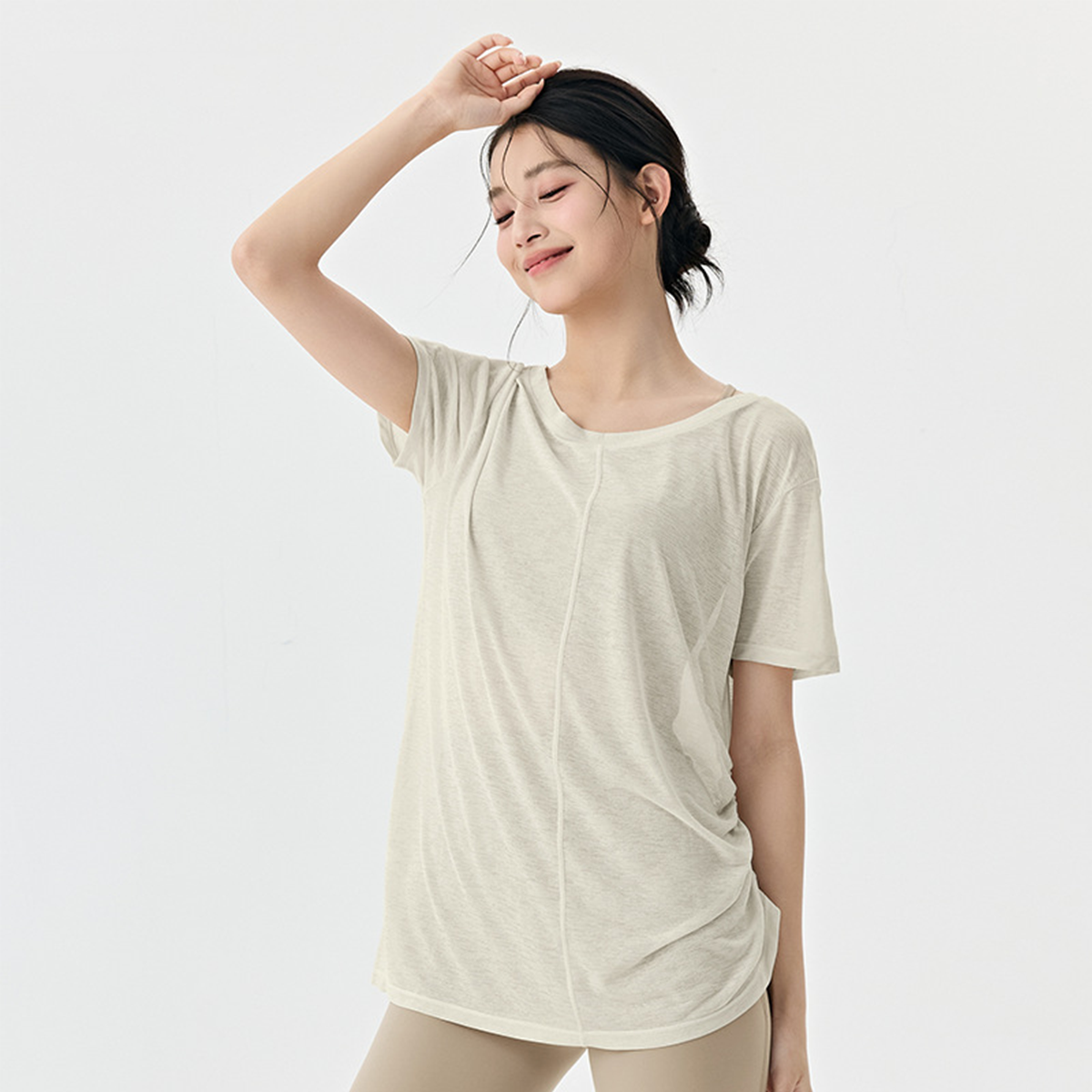 Loose  Breathable Yoga Short-Sleeve Cover-Up DWA115543