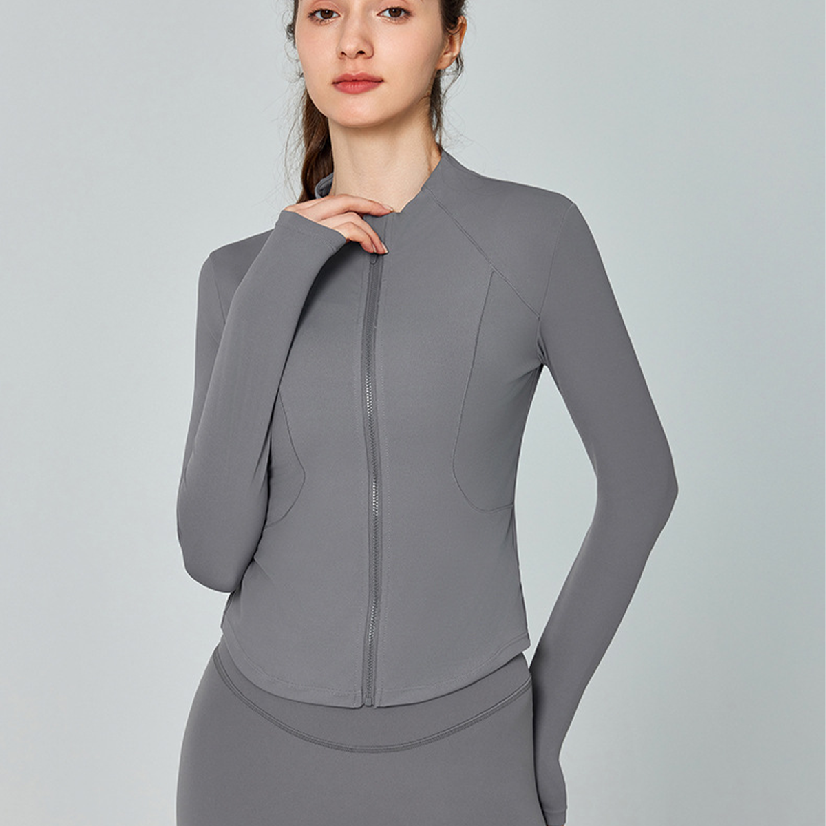Waist-Cinching Slimming Yoga Long-Sleeve Coat  DWJS124005