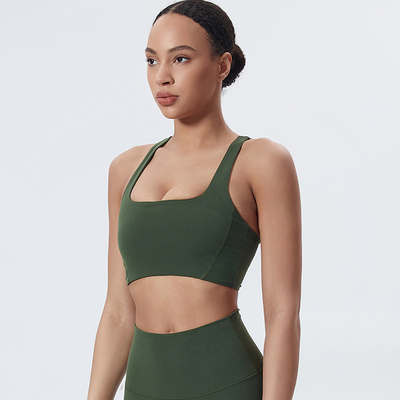 Square - neck I - shaped - back Yoga Fitness Bra SKL-LQ5007