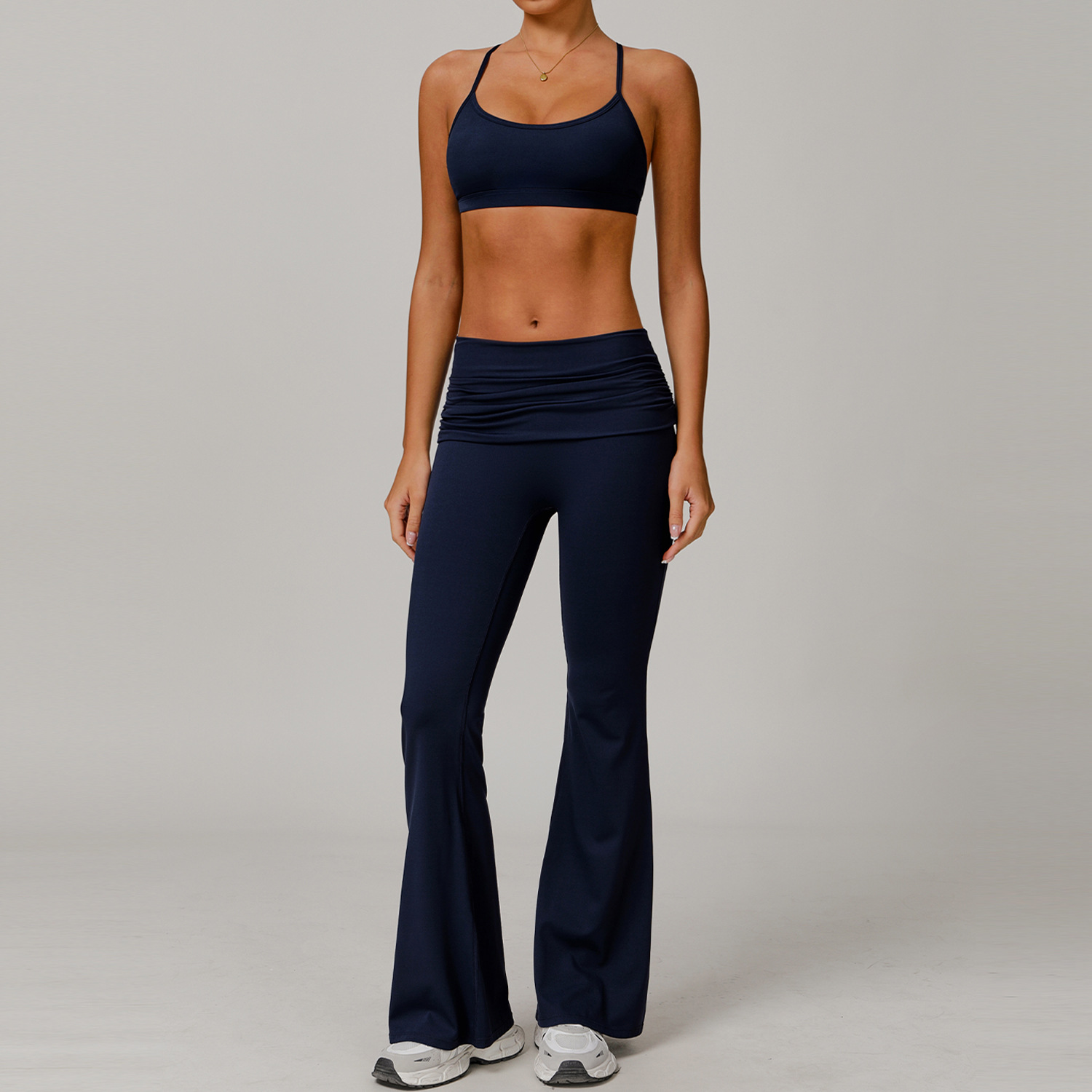  Tight and Quick-Dry Yoga Bra Flared Pants Set 8347