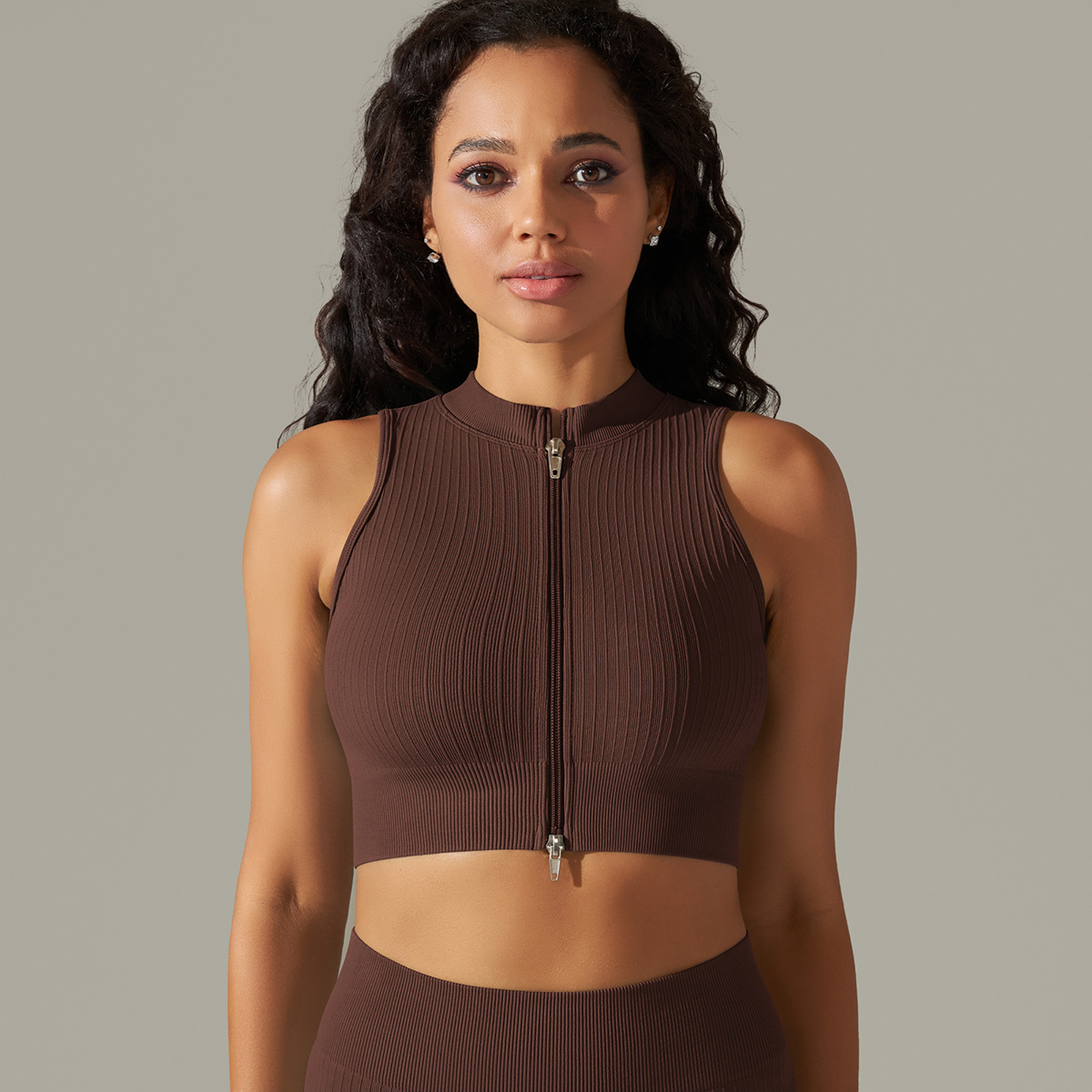  Sleeveless Zippered Vest Sports Fitness Wear 9310vest
