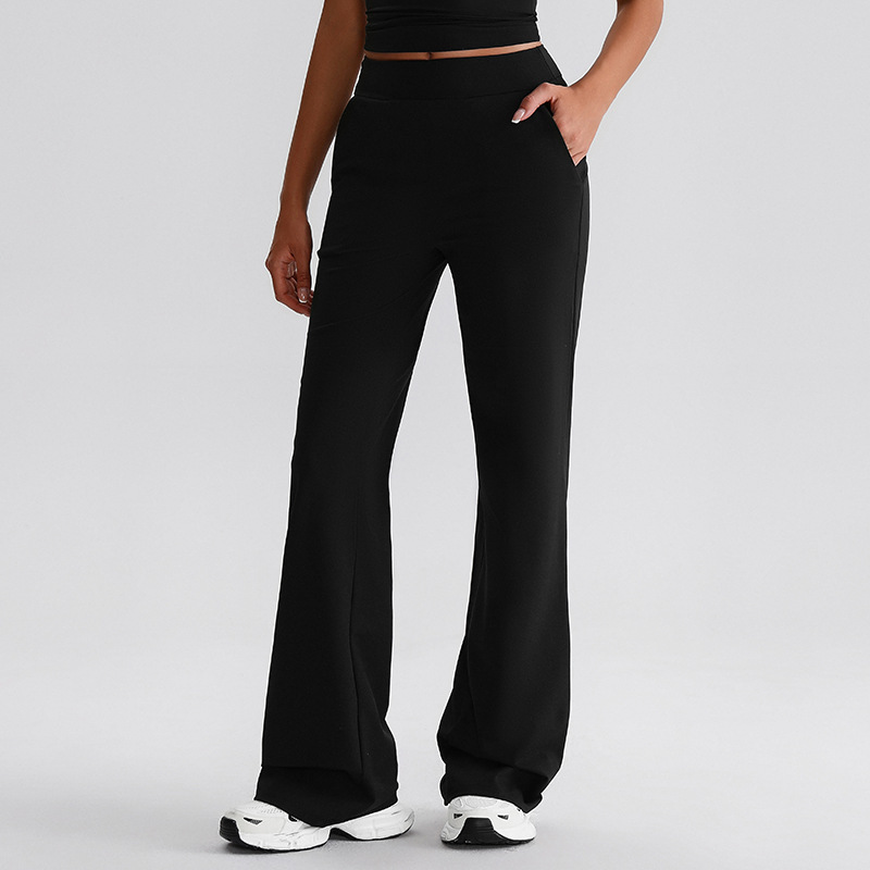 Side-pocket Leggings Flared Wide-leg Sports Yoga Pants SKL-LQ8027