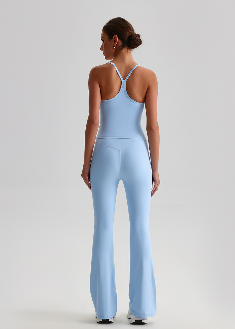 Sportswear yoga set High-waisted yoga flared pants With Beautiful Back Bra SKL-LQ8959