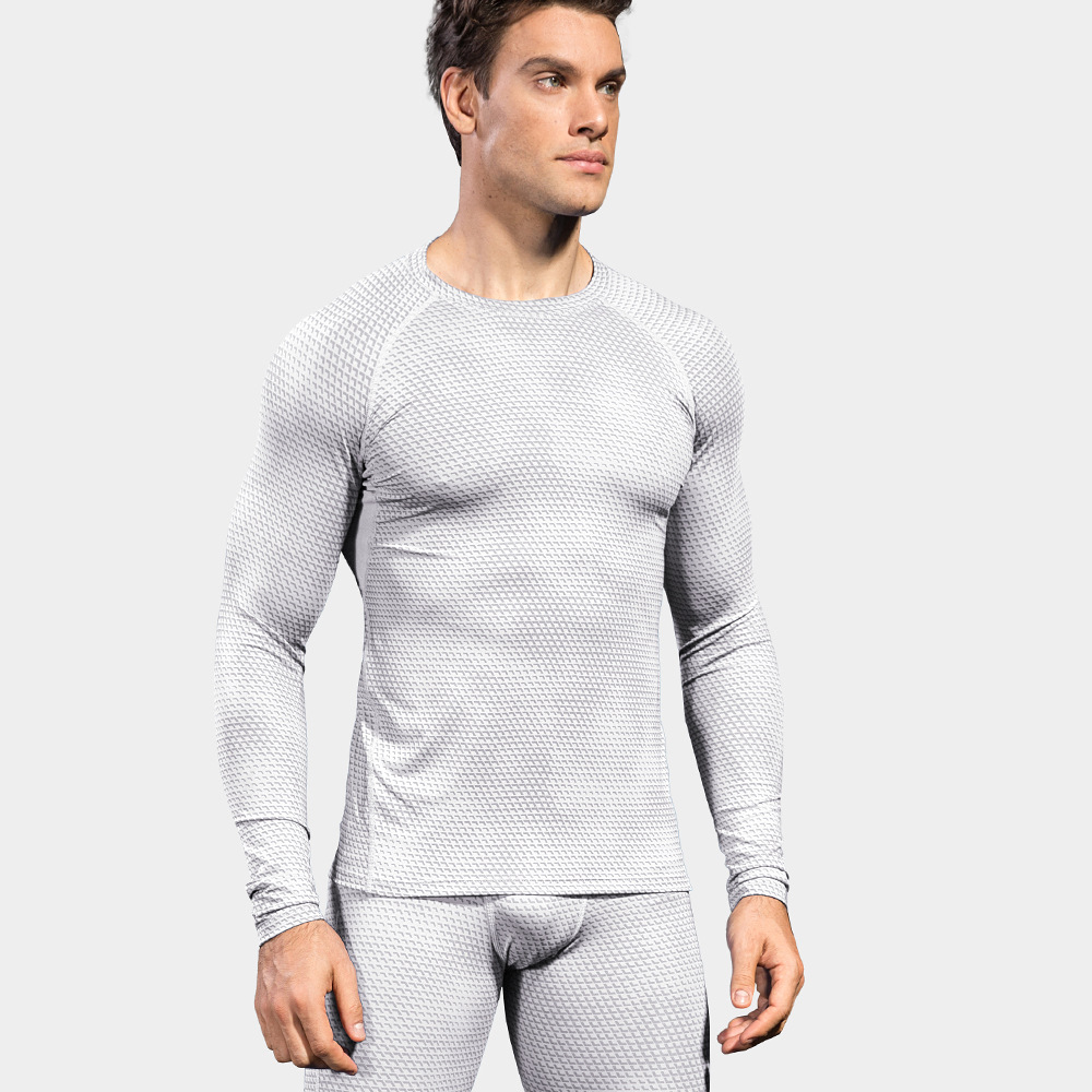 Men's Stretchy Sweat-Wicking Quick-Dry Fitness Long-Sleeved Shirt 4029