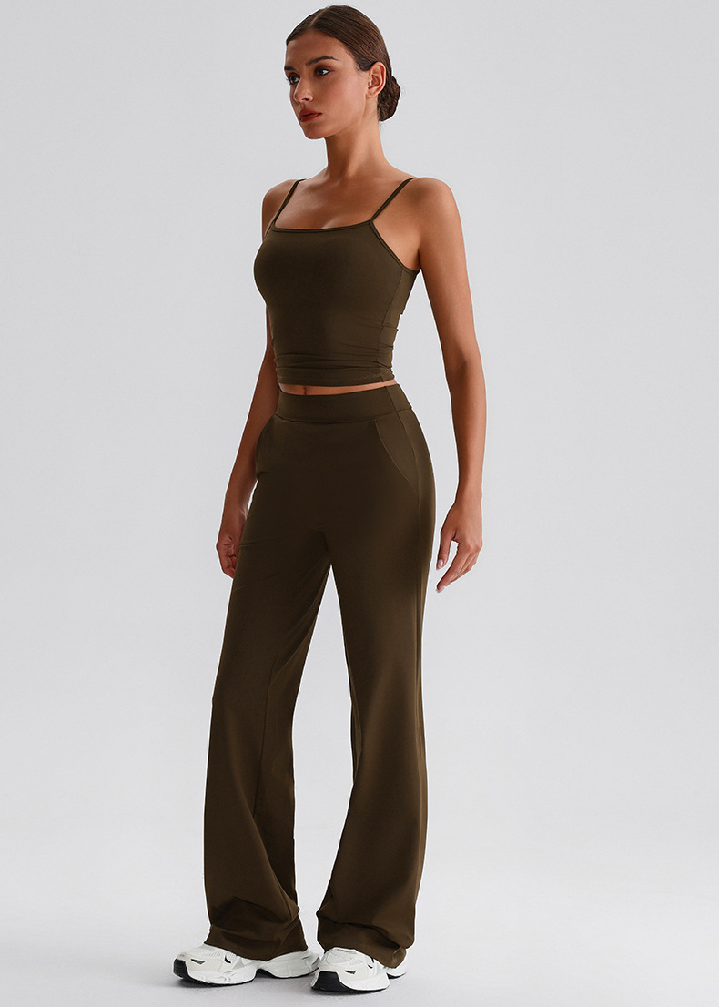 Side-pocket Leggings Flared Wide-leg Sports Yoga Pants SKL-LQ8027