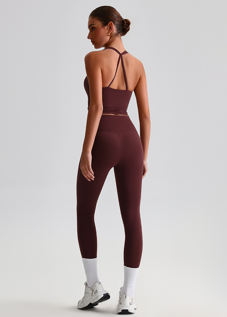  Sports Wide - Leg Pants Outdoor Running Fitness Two - Piece Set SKL-LQ8658