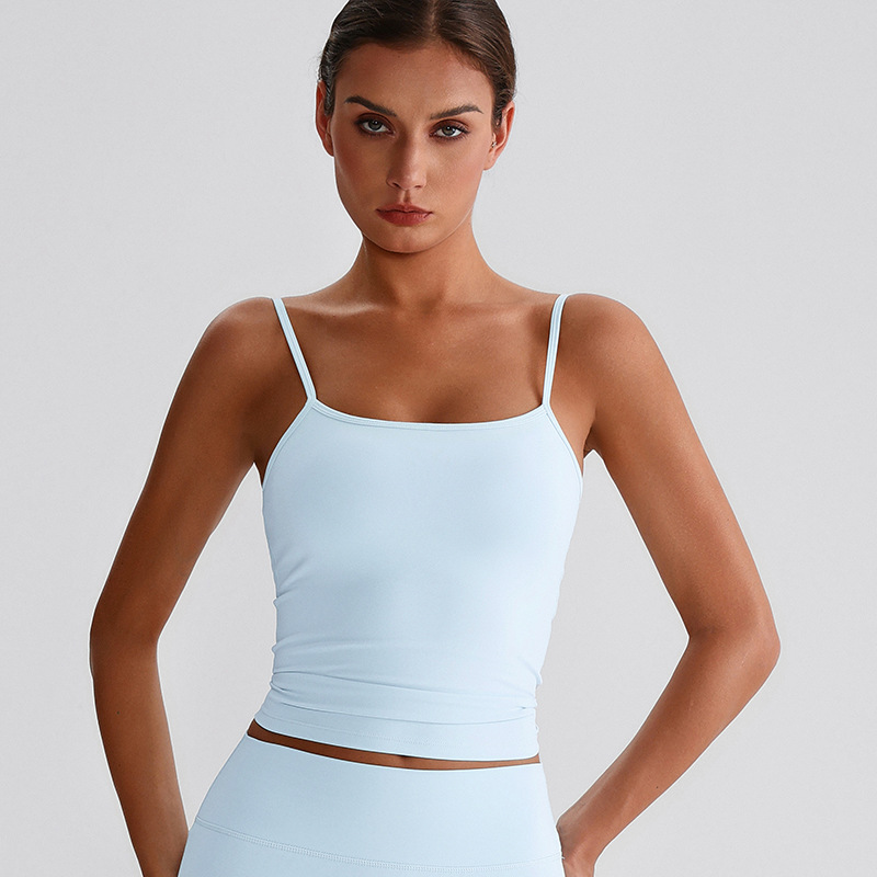 Beautiful Back Strappy Vest With Breast Pads  Yoga Bra SKL-LQ8032