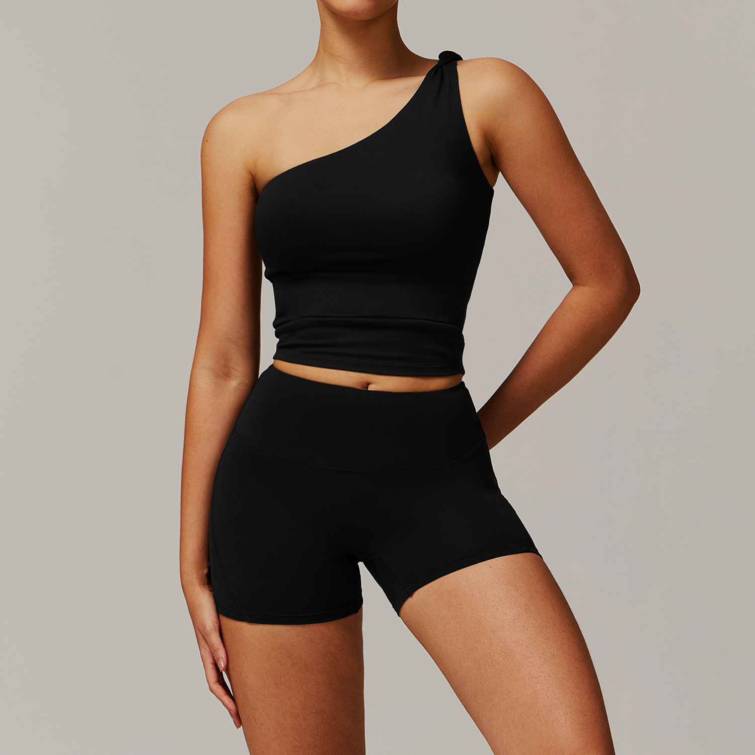 One-shoulder Vest Yoga Set 9152