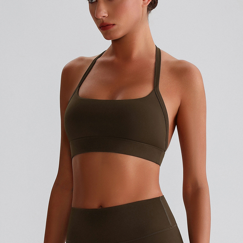 Beautiful Back Halter-neck Strapless Sports Underwear Training Fitness  Bra With Pads SKL-LQ8020