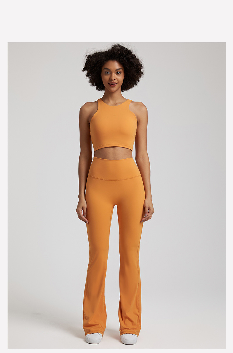  High-waisted Tight-fitting Nude Wide-leg Leggings And Beautiful Back Yoga Wear SKL-LQ6932