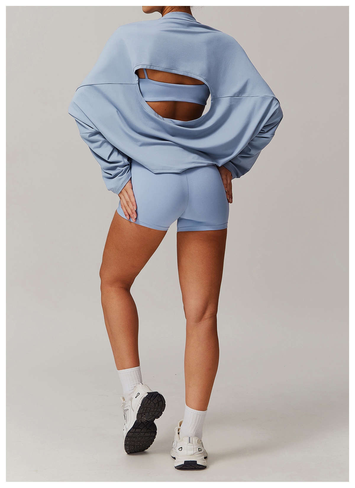 Off the shoulder Long-sleeve Yoga Set 5034