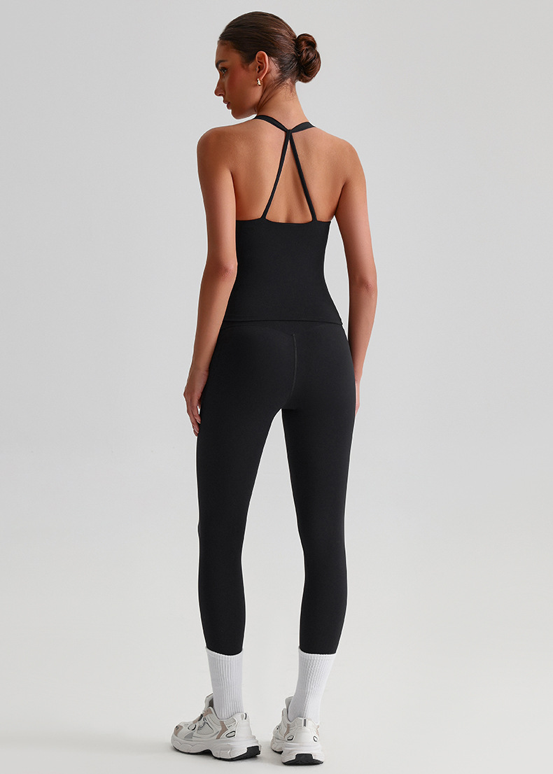  Sports Wide - Leg Pants Outdoor Running Fitness Two - Piece Set SKL-LQ8658