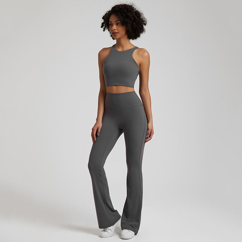  High-waisted Tight-fitting Nude Wide-leg Leggings And Beautiful Back Yoga Wear SKL-LQ6932
