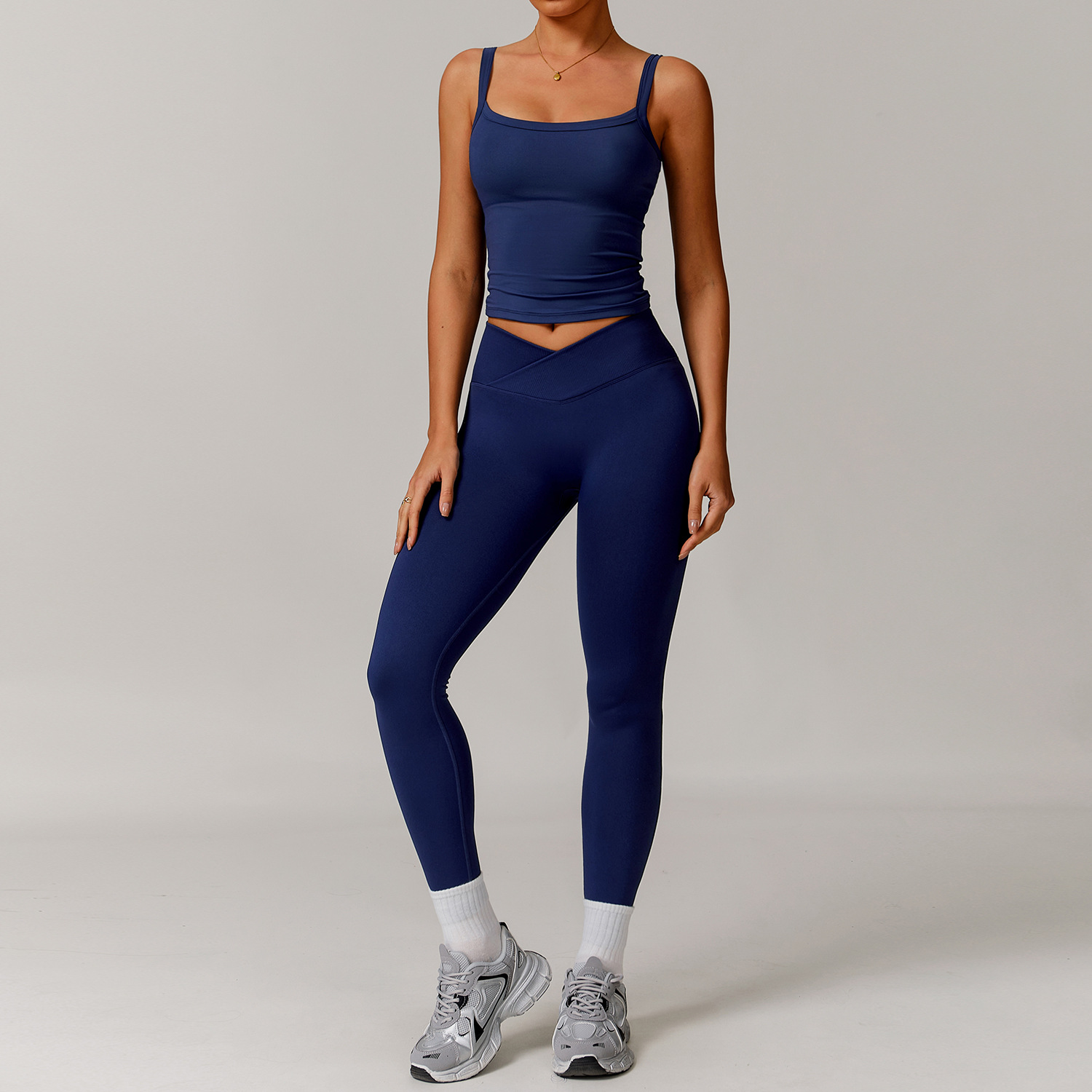 Yoga Clothing Set Vest  Shorts and Long Pants Combo for Workout 5036