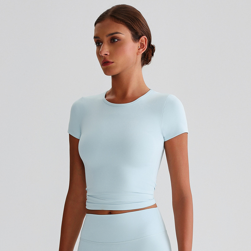 Short-sleeved Round-neck Sports T-shirt Running Fitness Top SKL-LQ8015