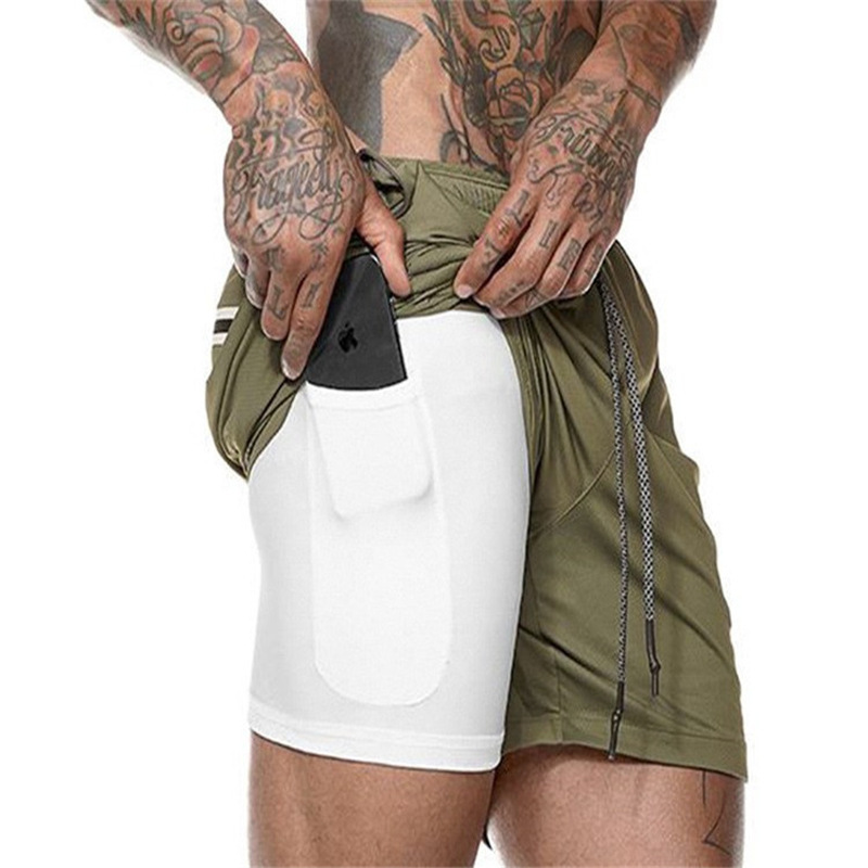 Men's Mesh Quick-Dry Double-Layer Sports Shorts DK47
