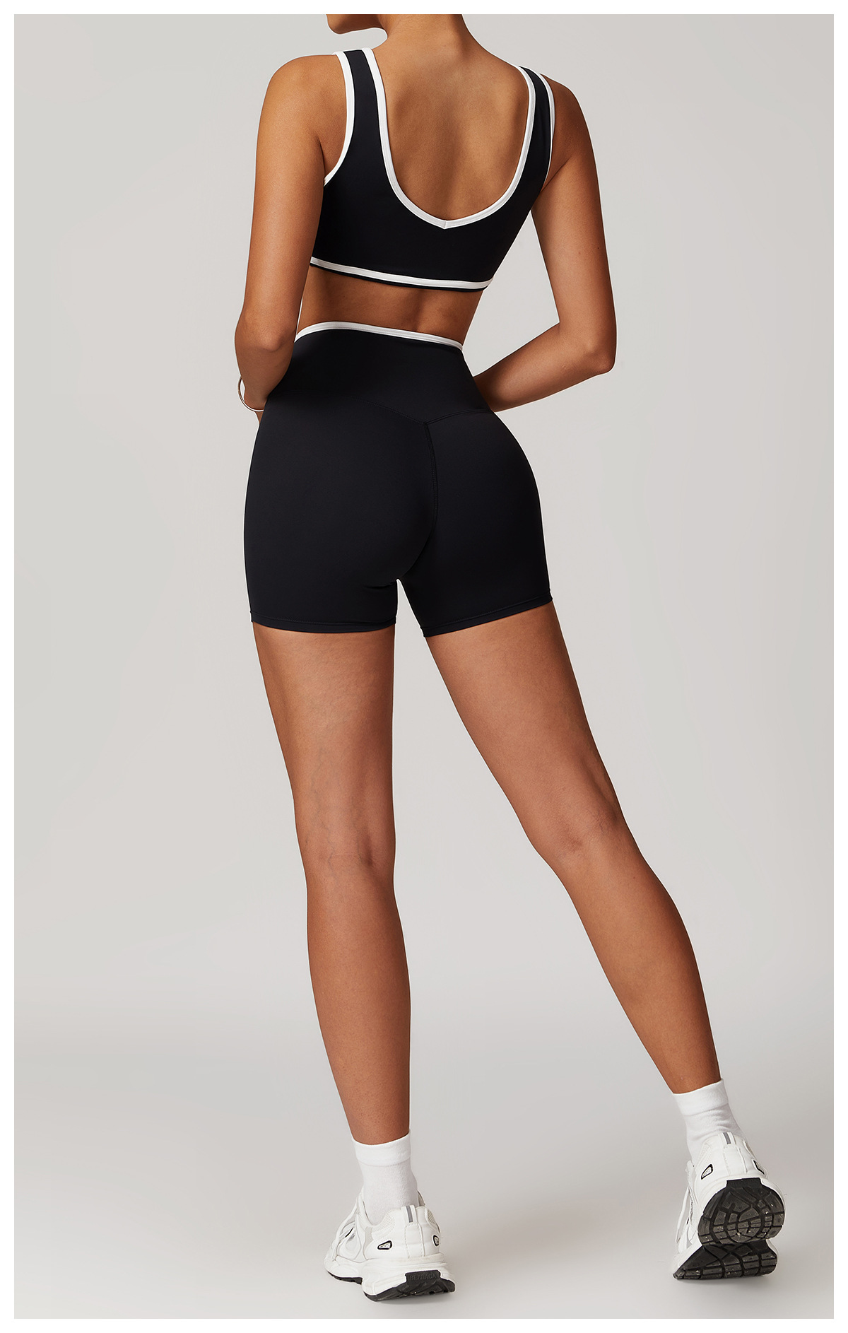 Crossed High-Waist Sports Vest Set 8843