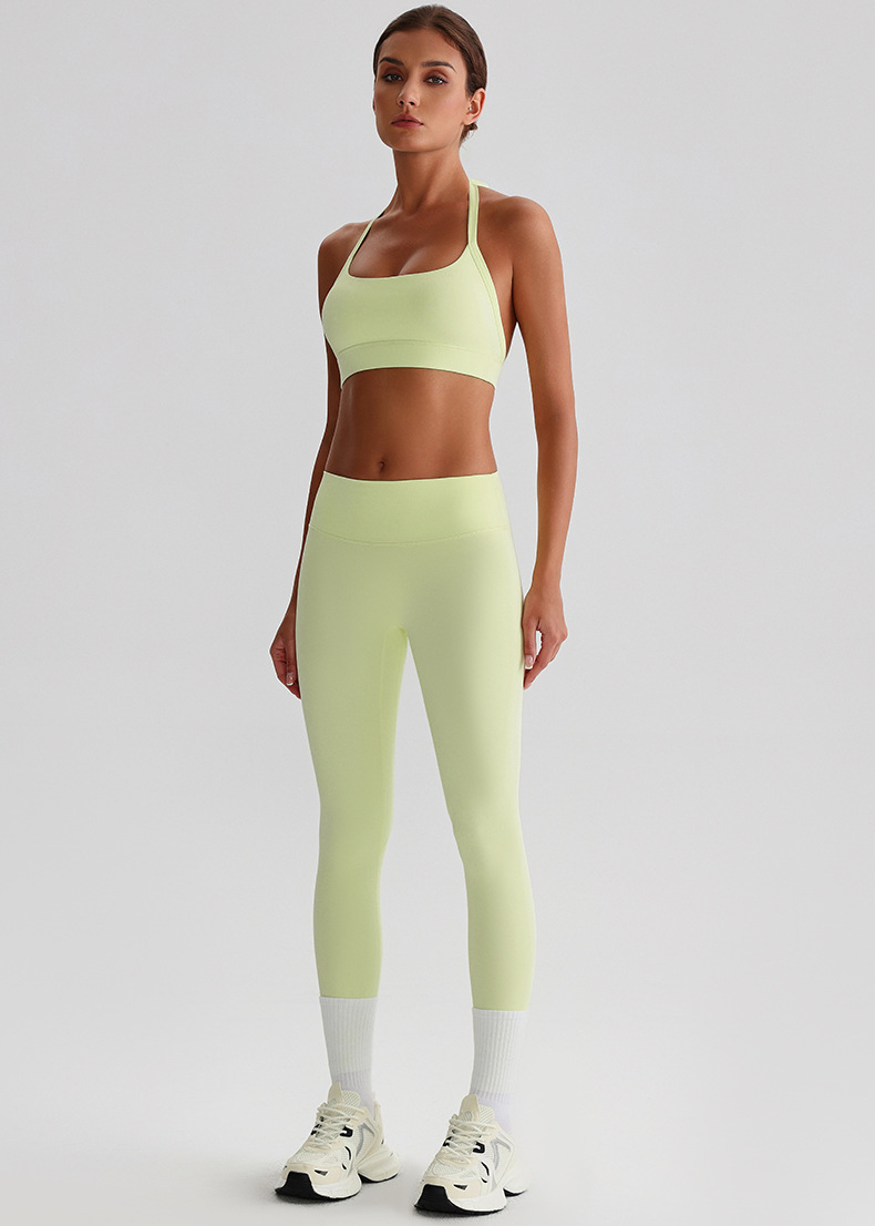 Solid-color Bras Breathable Tight Yoga Suit Set SKL-LQ0120