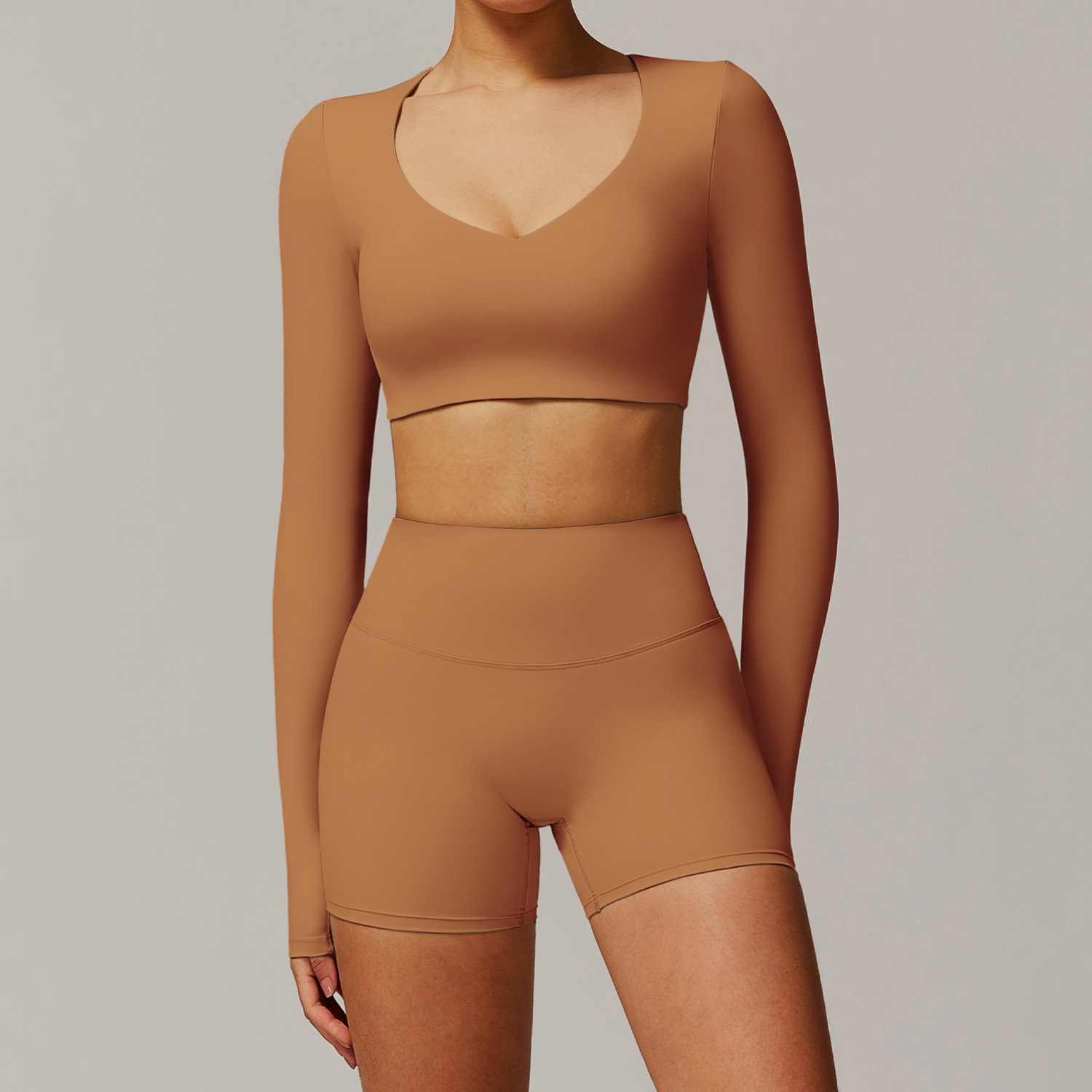 Quick Dry Tight Yoga Long-Sleeved top Set 9172