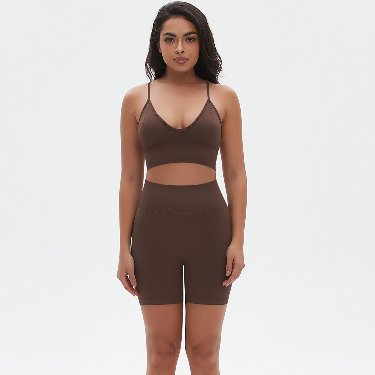  Spaghetti Straps Backless Sports Bra Set 6666