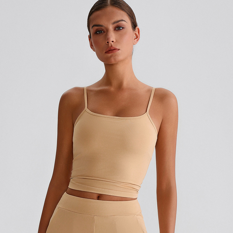 Beautiful Back Strappy Vest With Breast Pads  Yoga Bra SKL-LQ8032
