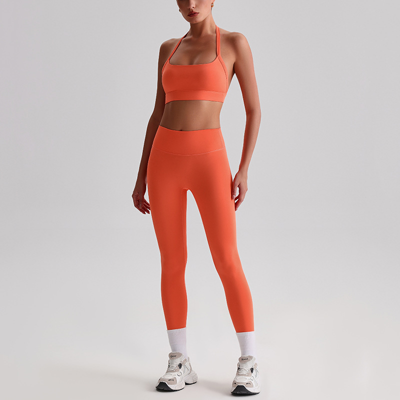 Solid-color Bras Breathable Tight Yoga Suit Set SKL-LQ0120