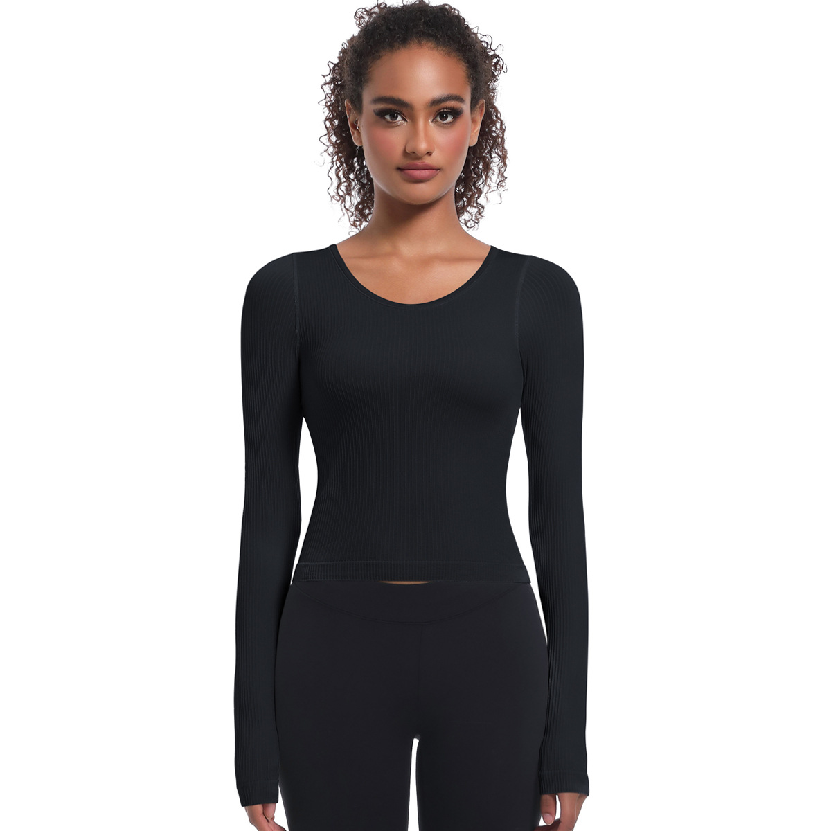  Tight-Fit Long-Sleeve Sports Fitness Top 6670