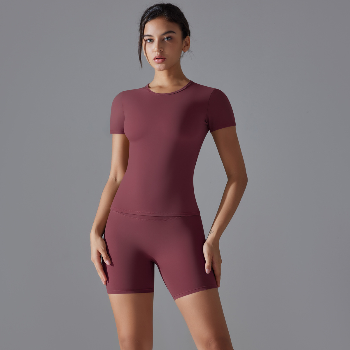  Short-Sleeve T-Shirt Yoga Wear Set 6663