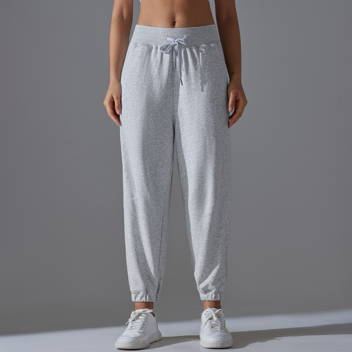  Drawstring Cuffed Pants Casual Loose Fit Sports Pants 7048