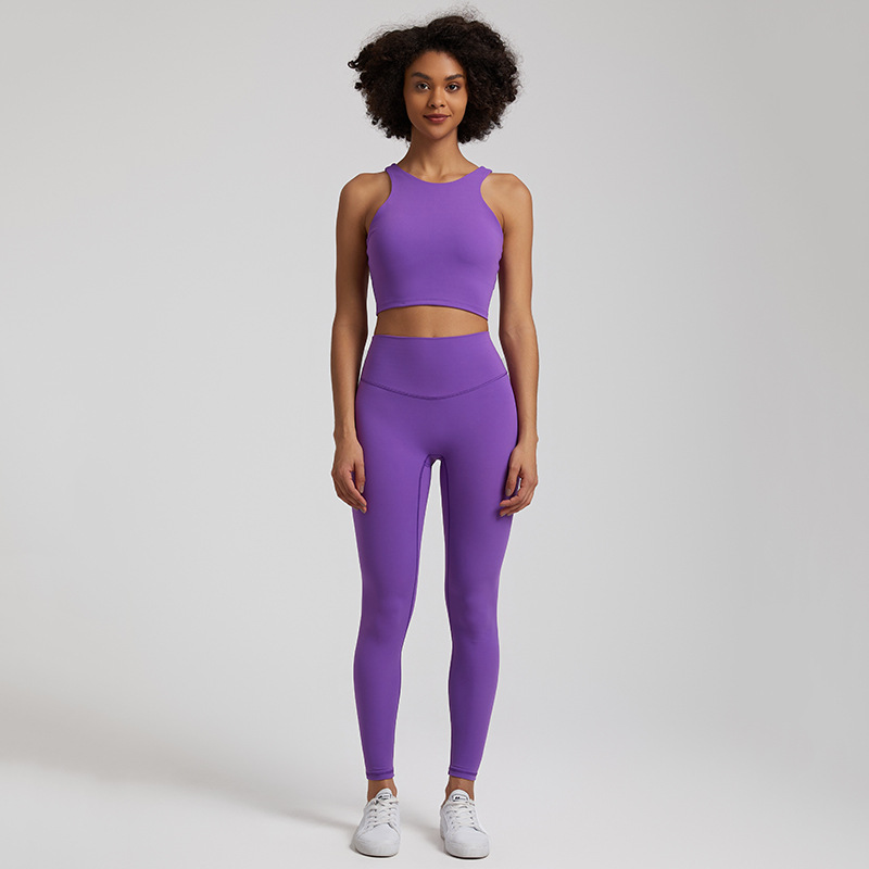 Women's Elastic Beautiful Back Yoga Set Leggings With Beautiful Back Bra SKL-LQ3332