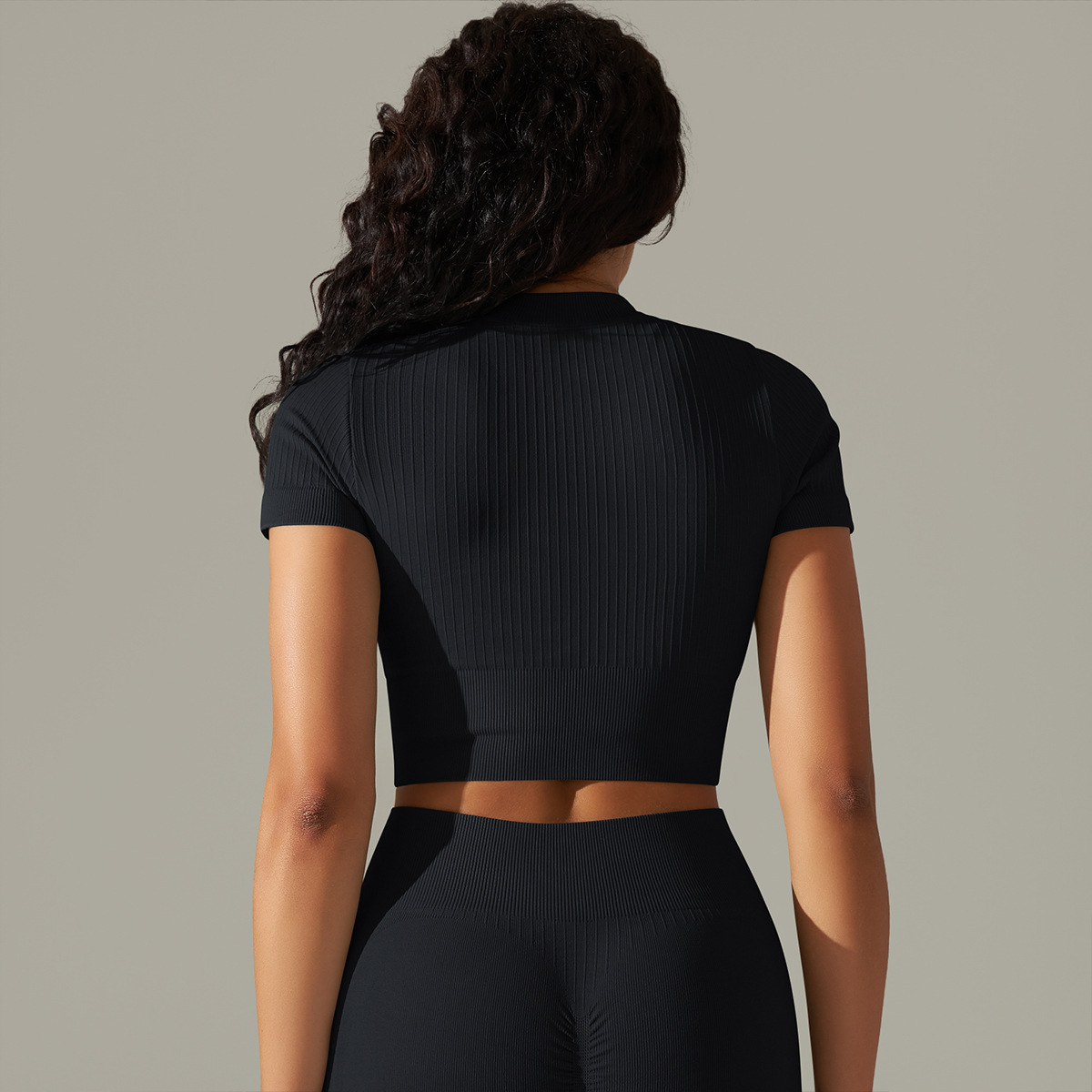  Zippered Shaping Short-Sleeve Fitness Top 9310short sleeve