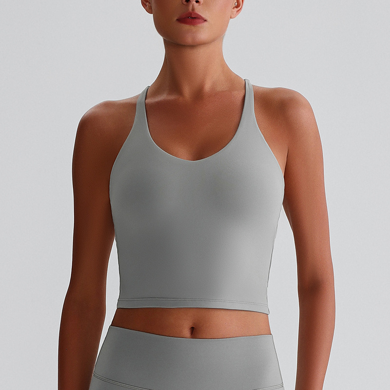 Nude Sexy Crossed Beautiful Back Detachable Breast Pad Yoga Bra SKL-LQ8028