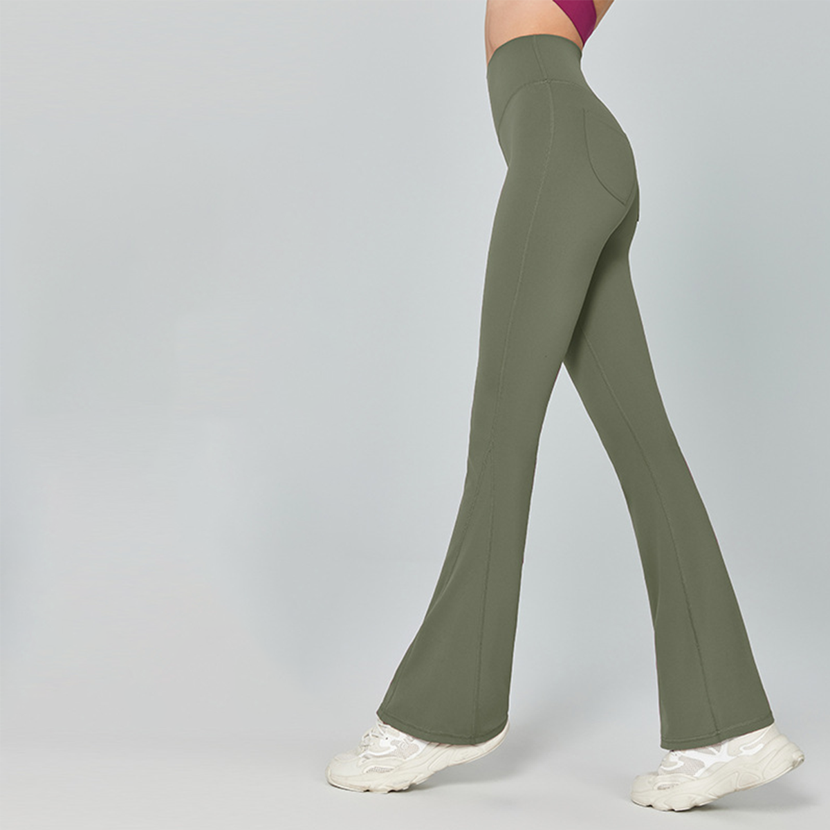 High-Waisted Butt-Lifting Yoga Flare Pants  DWPS124025