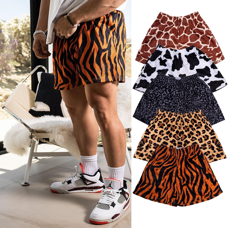 Men's Above-the-Knee Leopard Print Shorts DK01