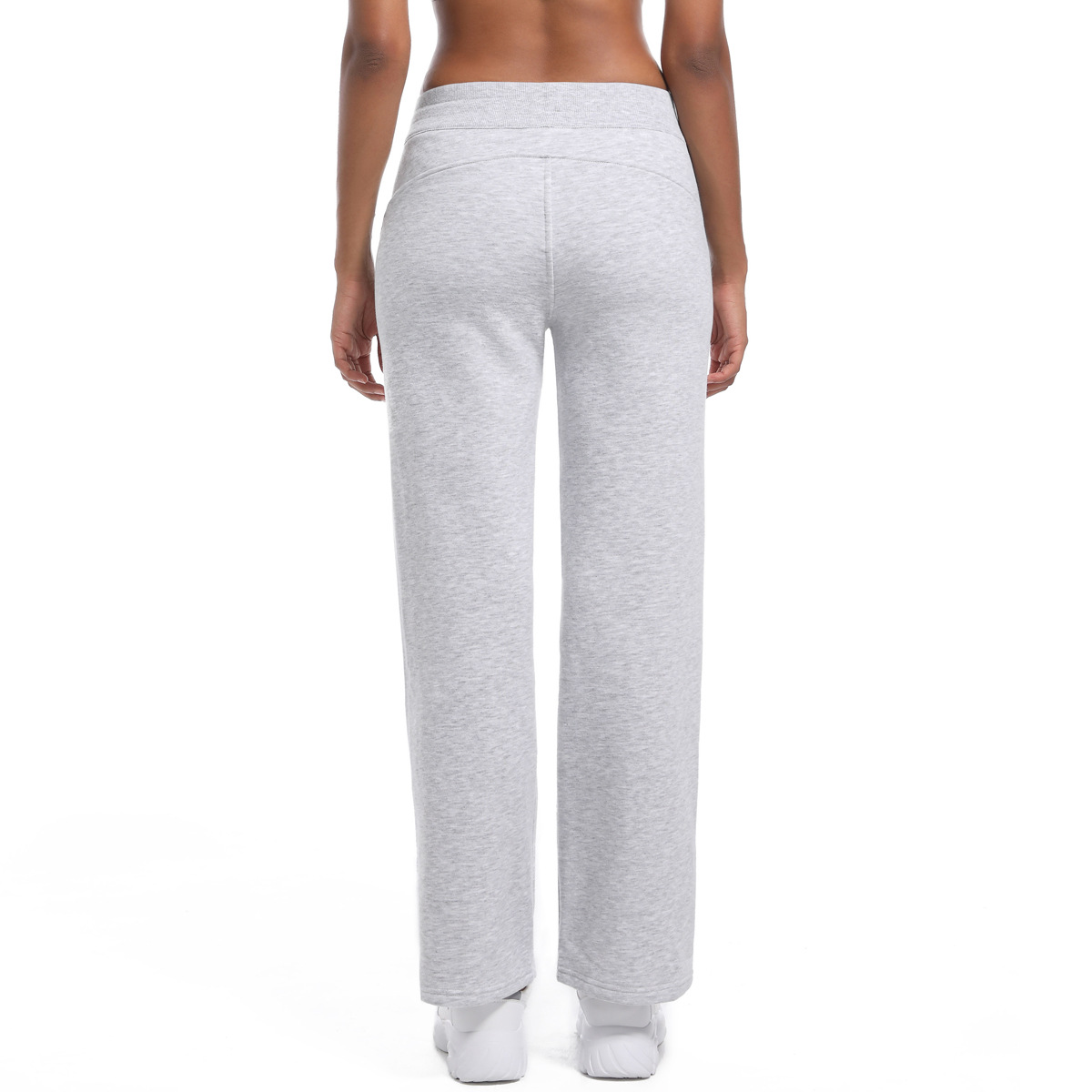 Drawstring Sports Bootcut Pants Fleece-Lined Warm Sweatpants 7086