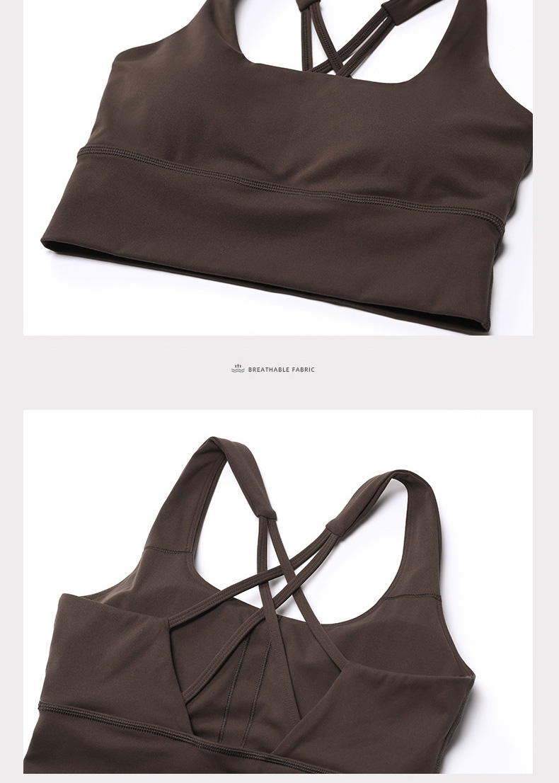 Fitness Sports Leggings And Crossed Beautiful Bra With Pads Set SKL-LQ8697