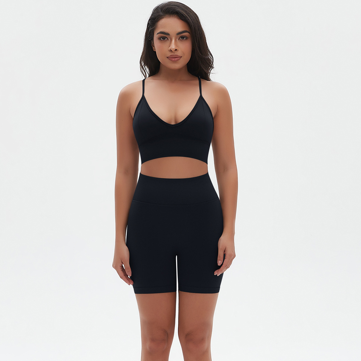  Spaghetti Straps Backless Sports Bra Set 6666