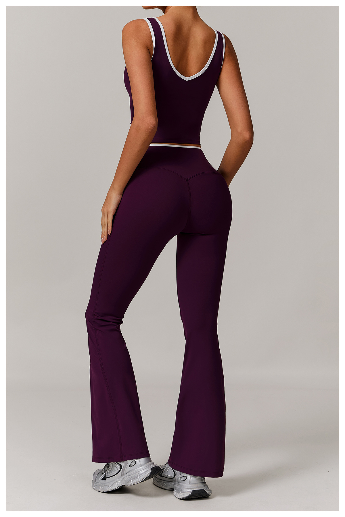 Crossed High-Waist Sports Vest Set 8843