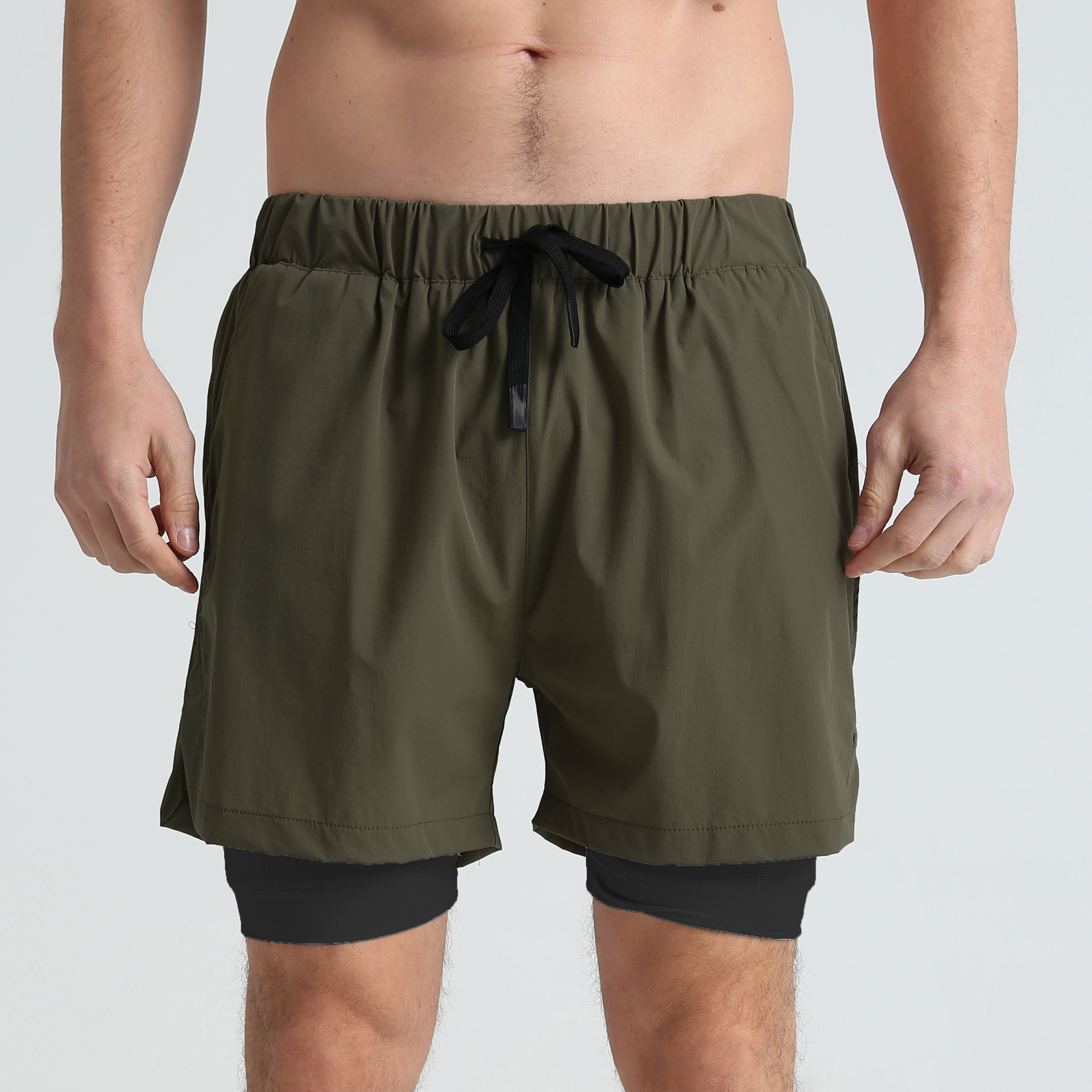  Men's Stretch Quick-Dry Lined Shorts SCDK1