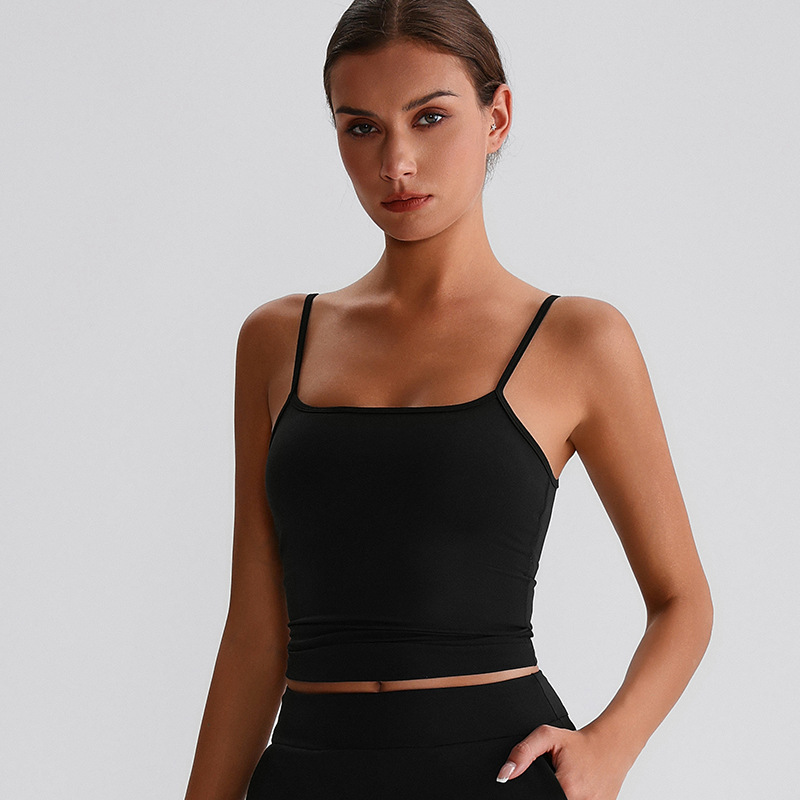 Beautiful Back Strappy Vest With Breast Pads  Yoga Bra SKL-LQ8032