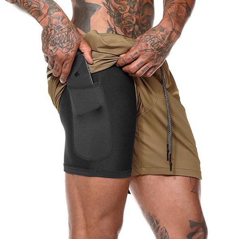 Men's Mesh Quick-Dry Double-Layer Sports Shorts DK47