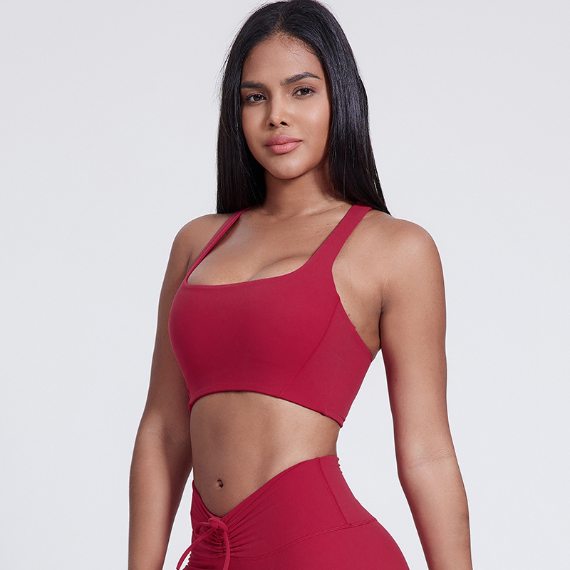 Square - neck I - shaped - back Yoga Fitness Bra SKL-LQ5007