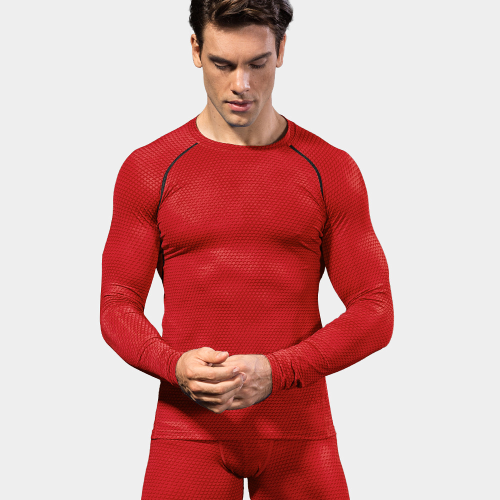 Men's Stretchy Sweat-Wicking Quick-Dry Fitness Long-Sleeved Shirt 4029