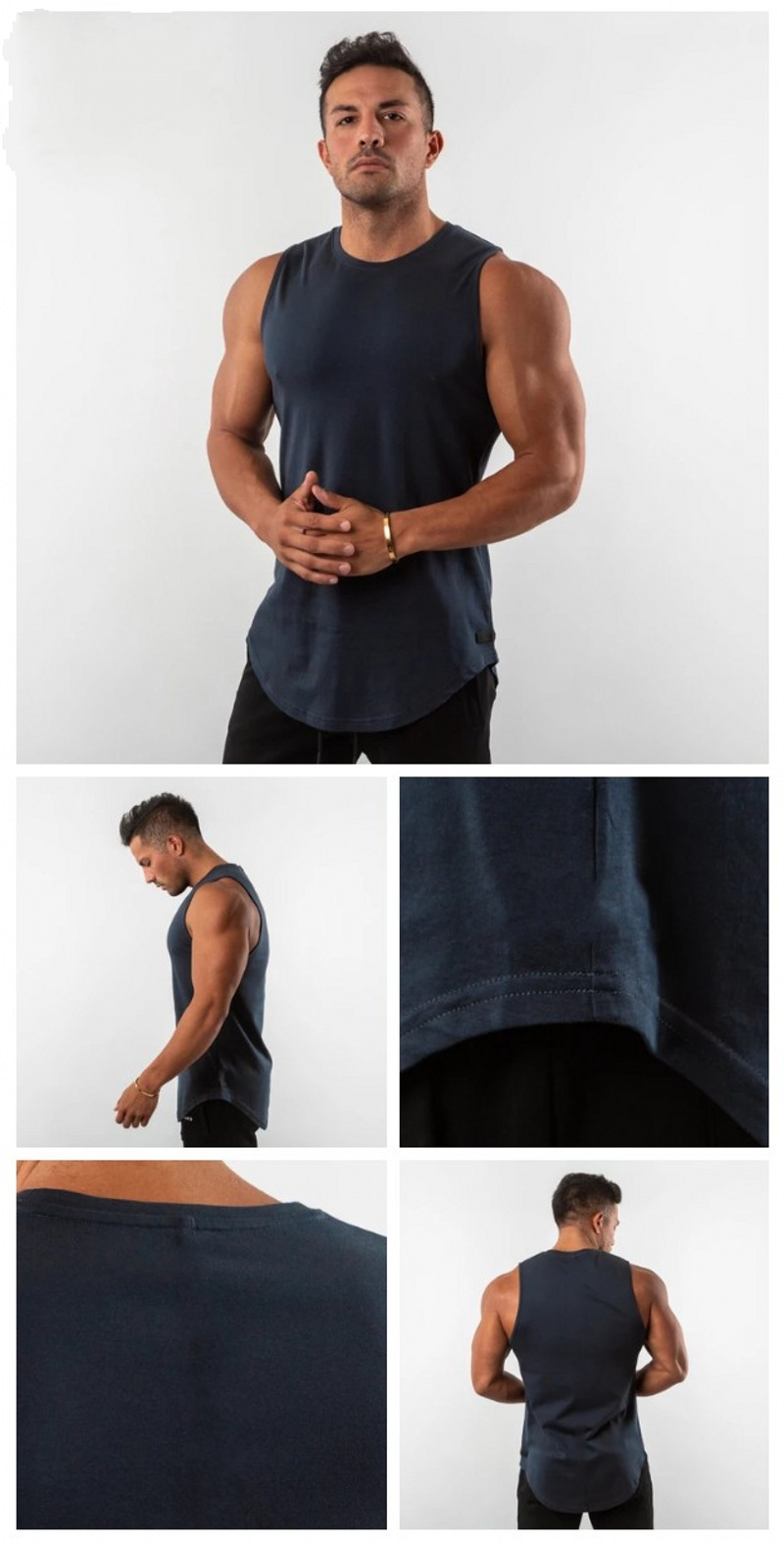 Men's Solid Color Cotton Vest Undershirts 20B4