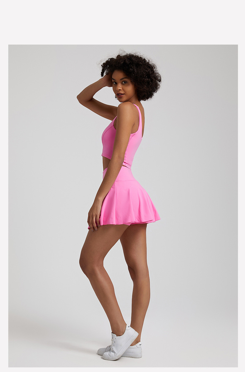 Sports Tennis Skirt Prevent Exposure Nude Yoga Short Skirt Set SKL-LQ7731