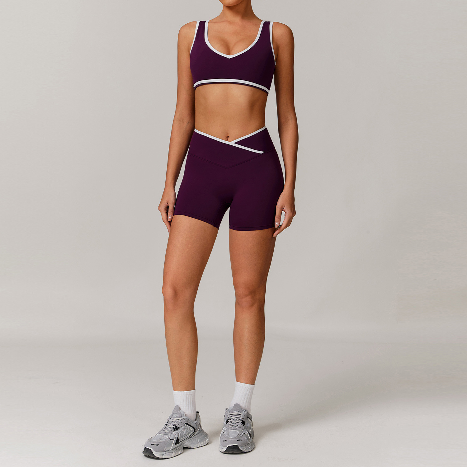 Crossed High-Waist Sports Bra Set 8843