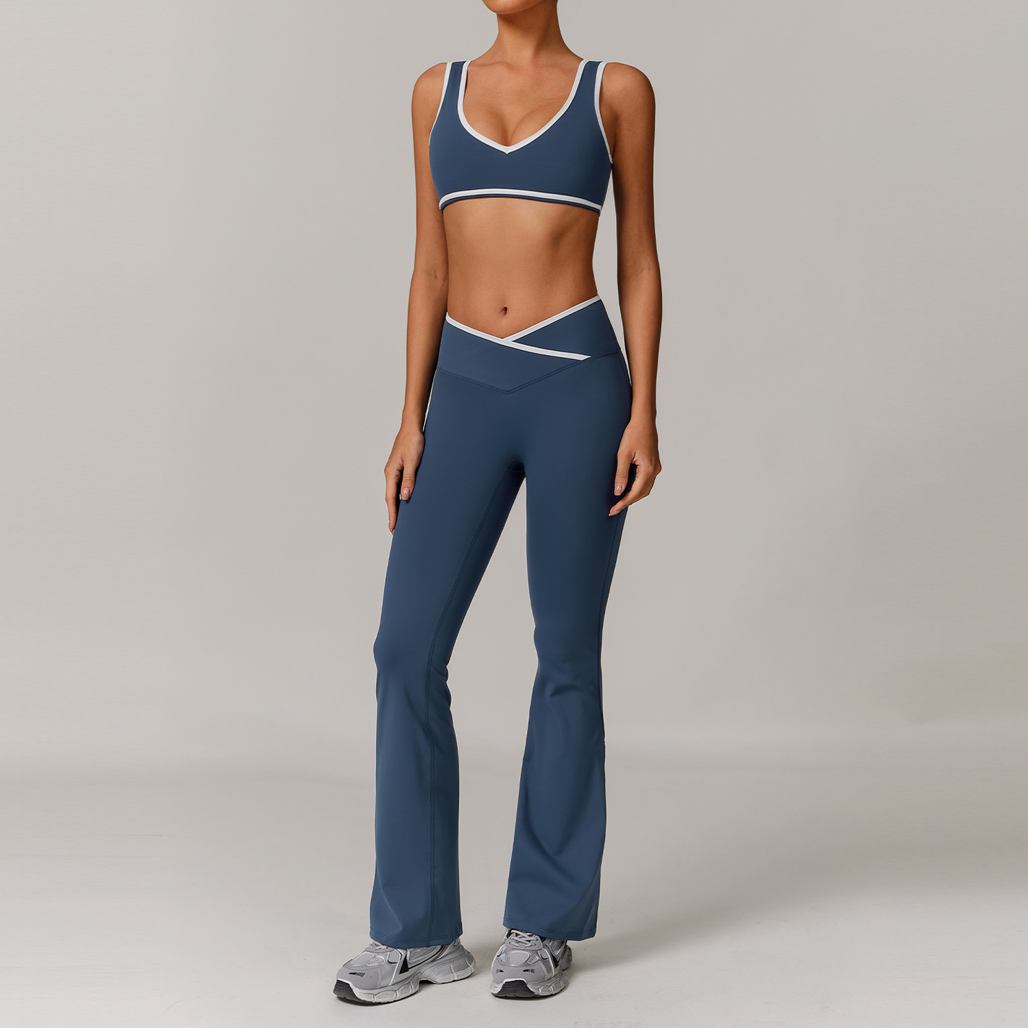 Crossed High-Waist Sports Bra Set 8843