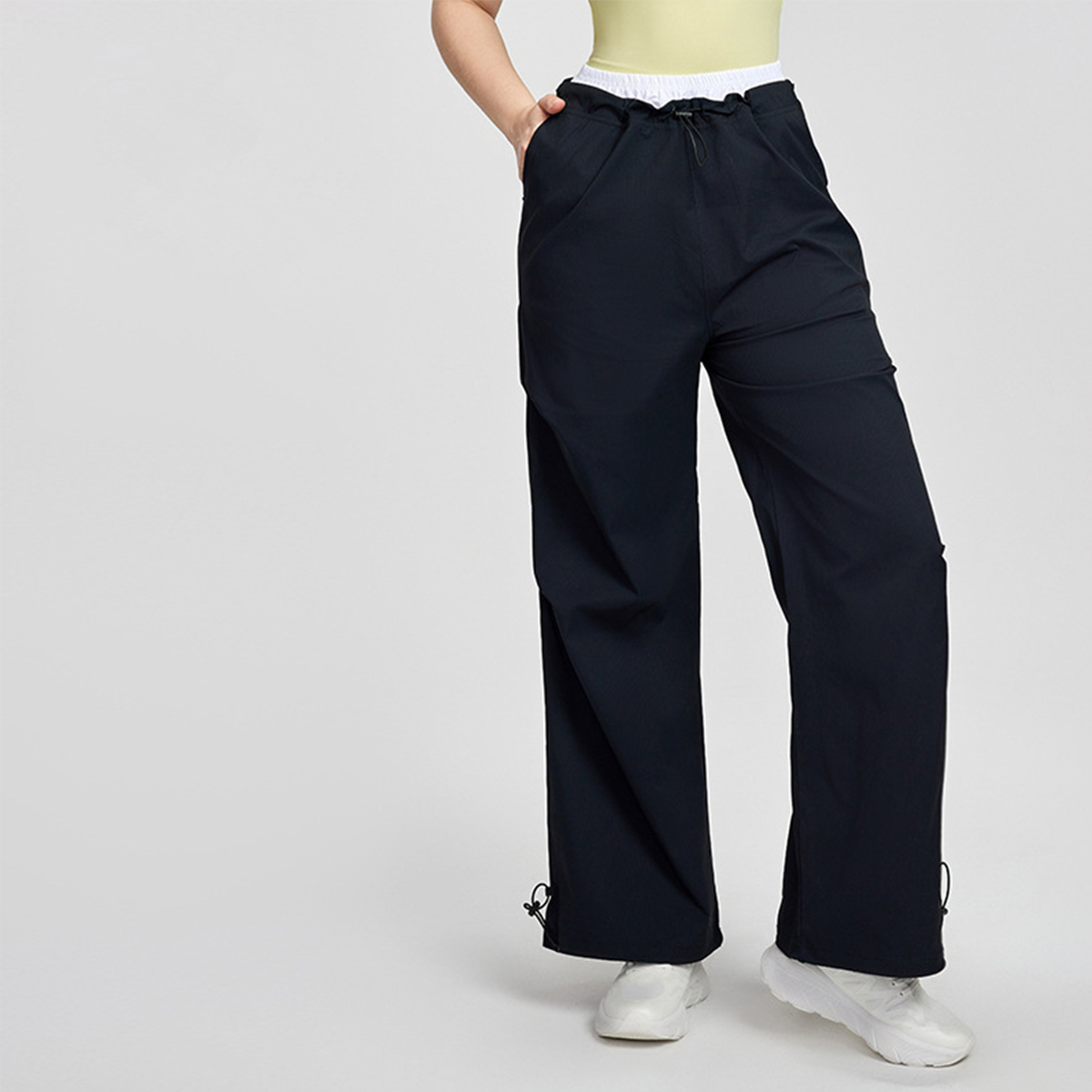 High-Waisted Drawstring Plus Size Outdoor Utility Casual Pants DWL215159