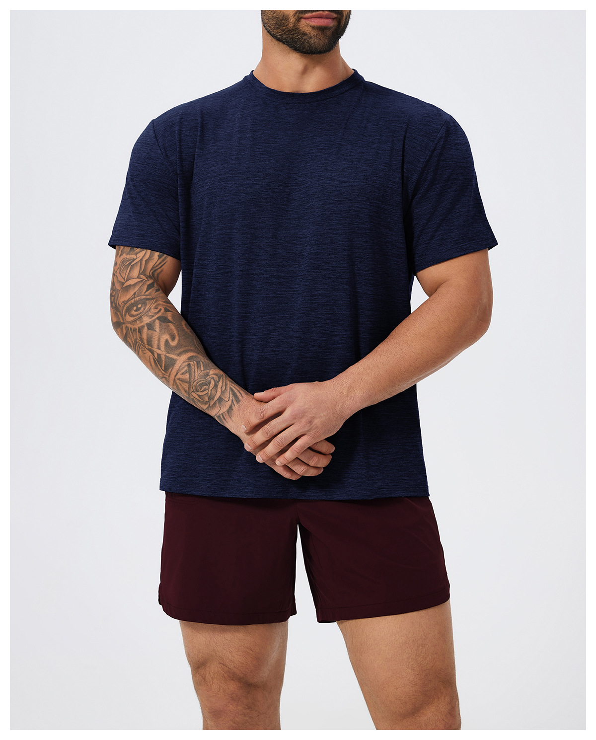 Round Neck Men's Short-sleeve Shirts 1105